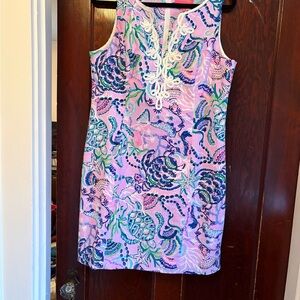 Lilly Pulitzer Gabby Stretch Shift Lilac Freesi Mermaid for You   Size 14